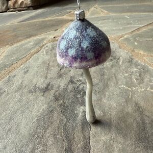 New🌟Terrain- Anthropologie- Festive Purple Mushroom Ornament